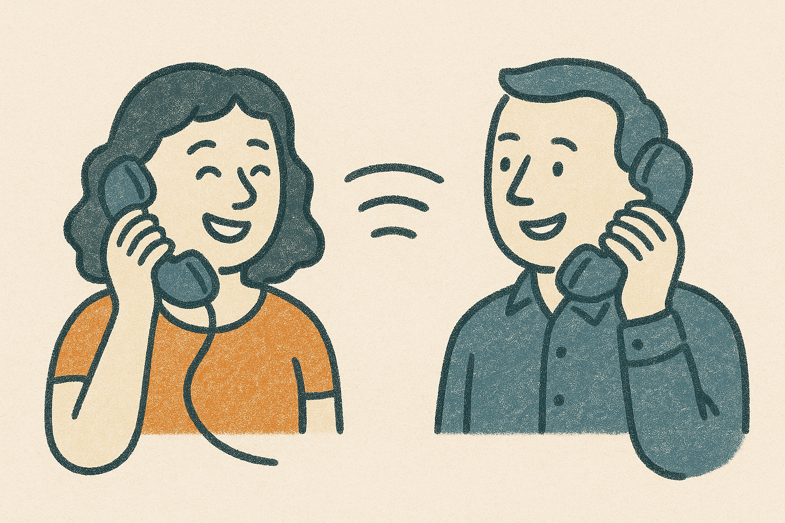 Illustration: simple conversation or call illustration.