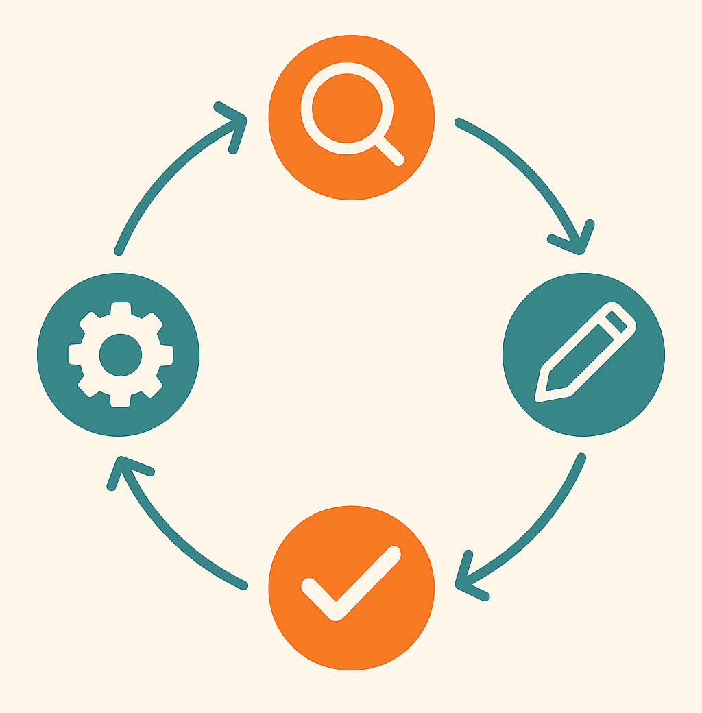 Illustration: diagram of the four phases of the Process Advantage Method.