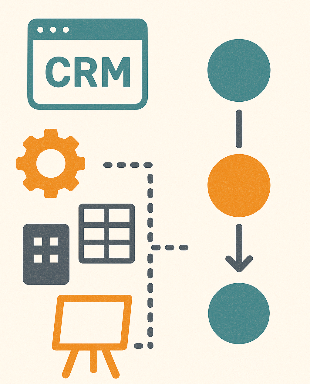 Placeholder: illustration showing different tools connected by a coherent workflow.